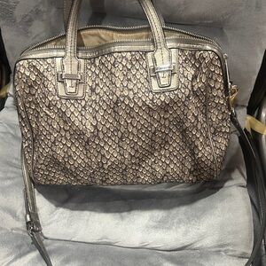 Coach Snake Print Satchel in Gray and Black